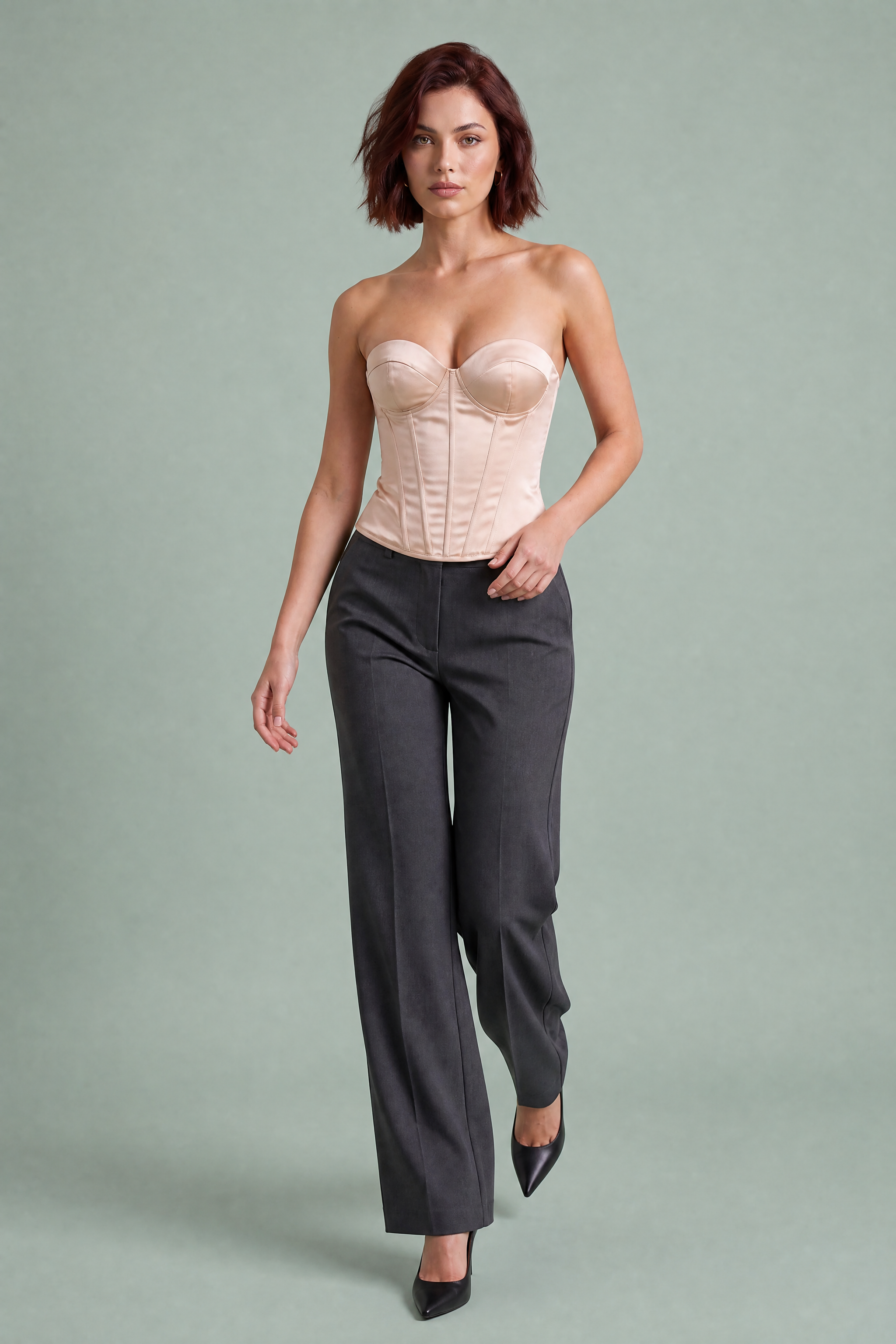 Bustier corset décolleté cœur laçage dos | Vue en mouvement | Lounelle Paris