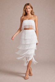 Ensemble blanc bandeau à franges | Vue en mouvement | Lounelle Paris