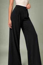 Pantalon large taille haute | Vue rapprochée | Lounelle Paris