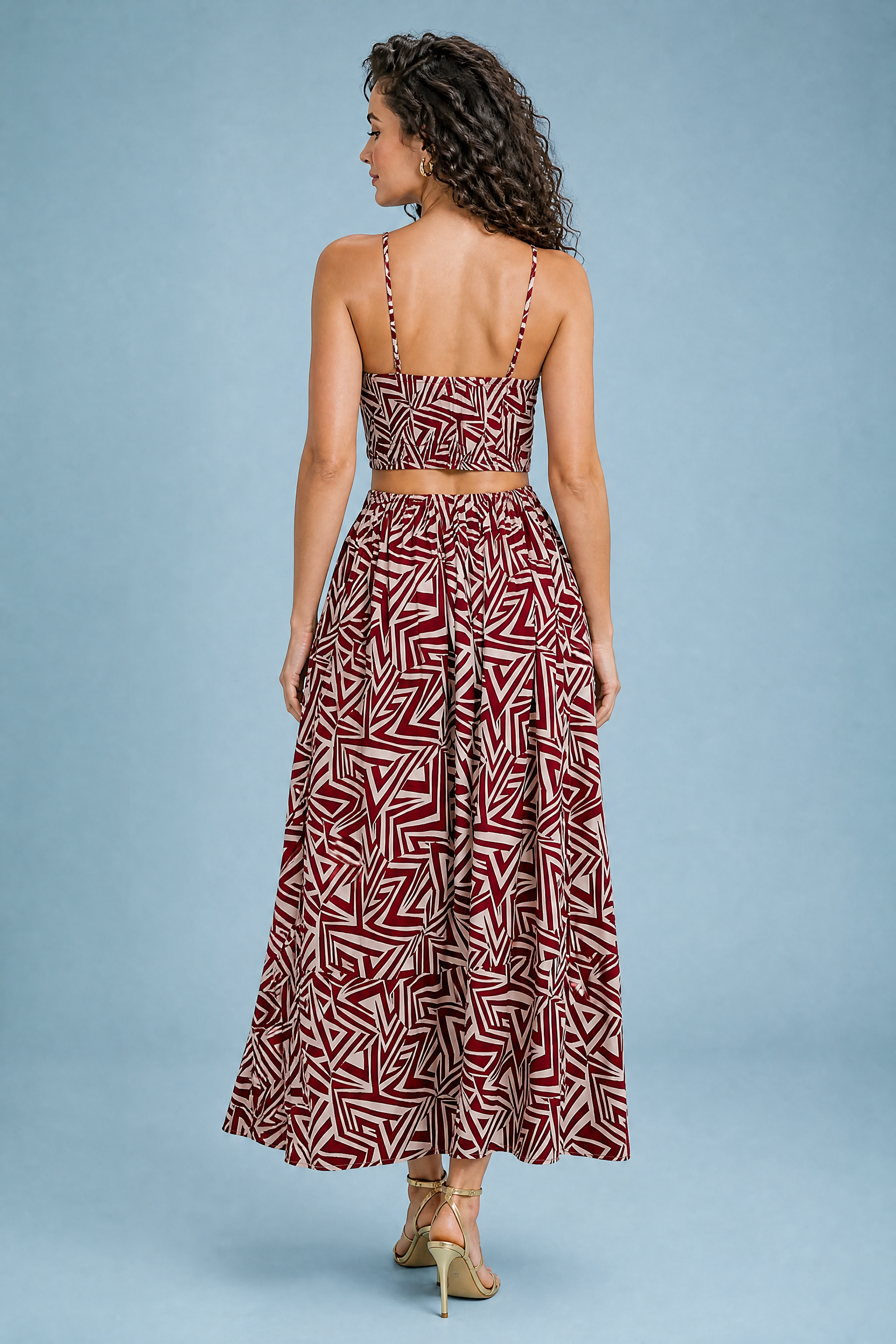 Robe longue bordeaux dos nu | Vue de dos | Lounelle Paris