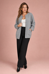Gray Mid-Length Relaxed Jacket