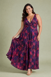 Robe longue décolleté dos nu | Porté sur une silhouette plus ronde | Lounelle Paris