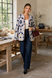 Veste matelassée imprimée réversible | Photo lifestyle | Lounelle Paris