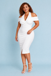 Robe col licou épaules dénudées | Porté sur une silhouette plus ronde | Lounelle Paris