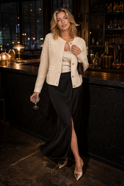 Gilet beige clair à nœuds | Deuxième photo lifestyle | Lounelle Paris