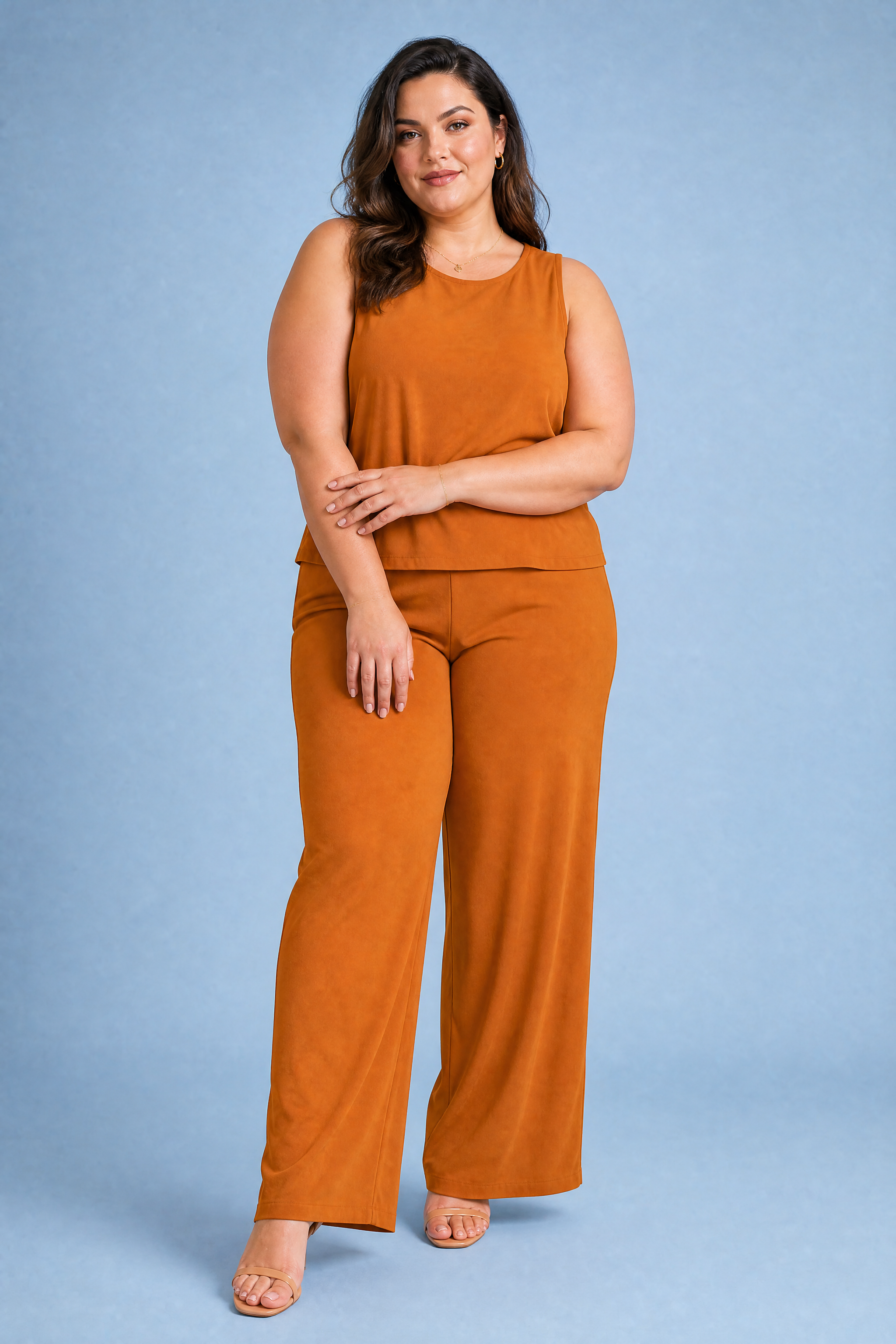 Ensemble fluide pantalon large | Porté sur une silhouette plus ronde | Lounelle Paris