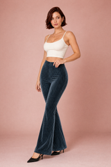 Dark Gray High-Waisted Flared Pants
