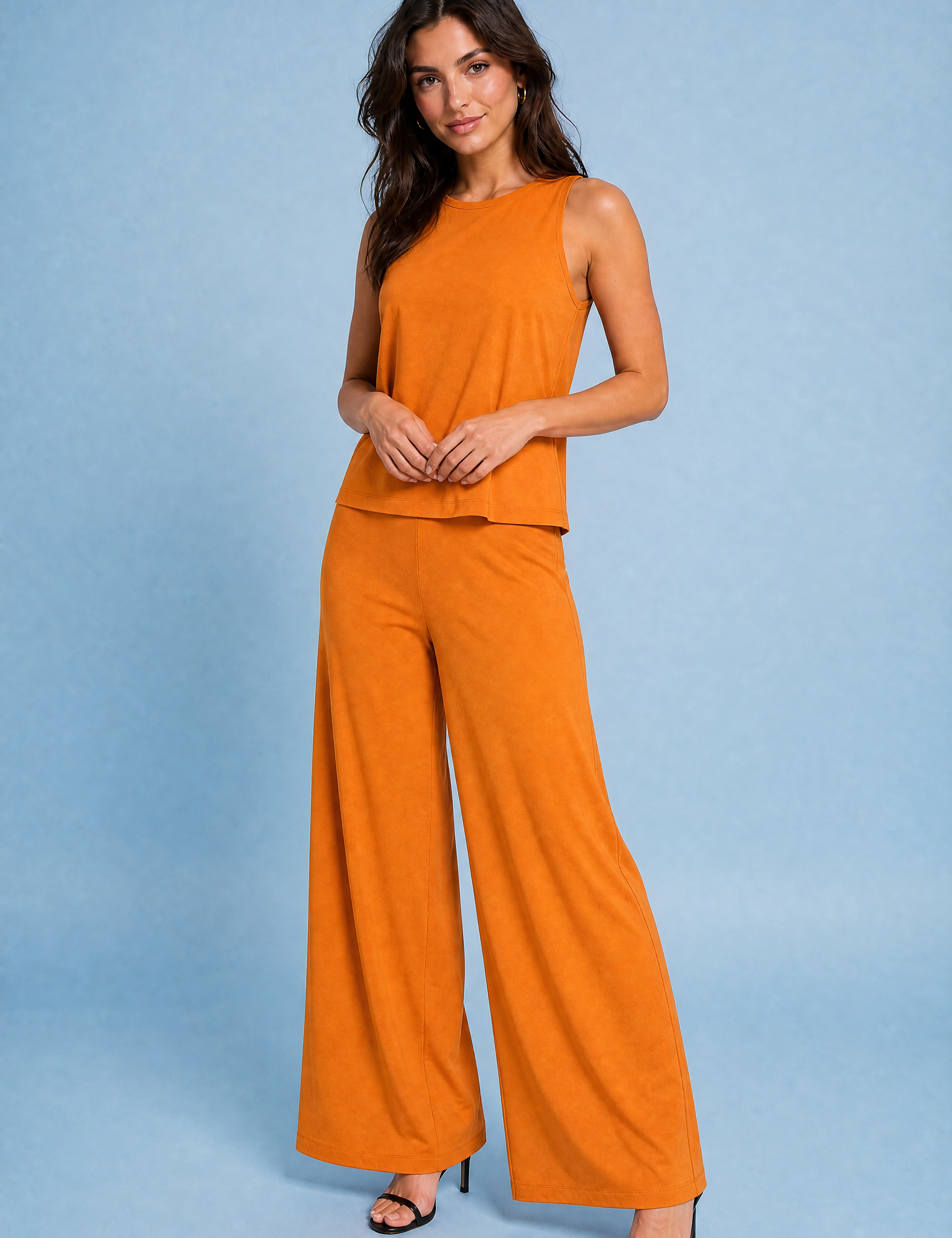 Ensemble pantalon large fluide | Variante Orange | Lounelle Paris