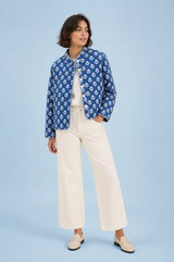 Printed Quilted High-Neck Jacket