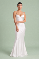 Mermaid Lace-Up Back Maxi Dress