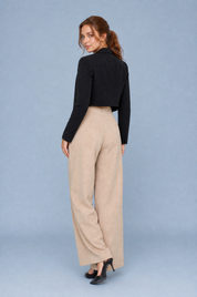 Pantalon large taille haute plissé | Vue de dos | Lounelle Paris