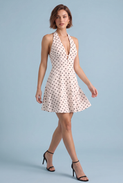 Robe à pois col licou | Vue en mouvement | Lounelle Paris
