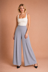 Flowy High-Waisted Wide-Leg Pants