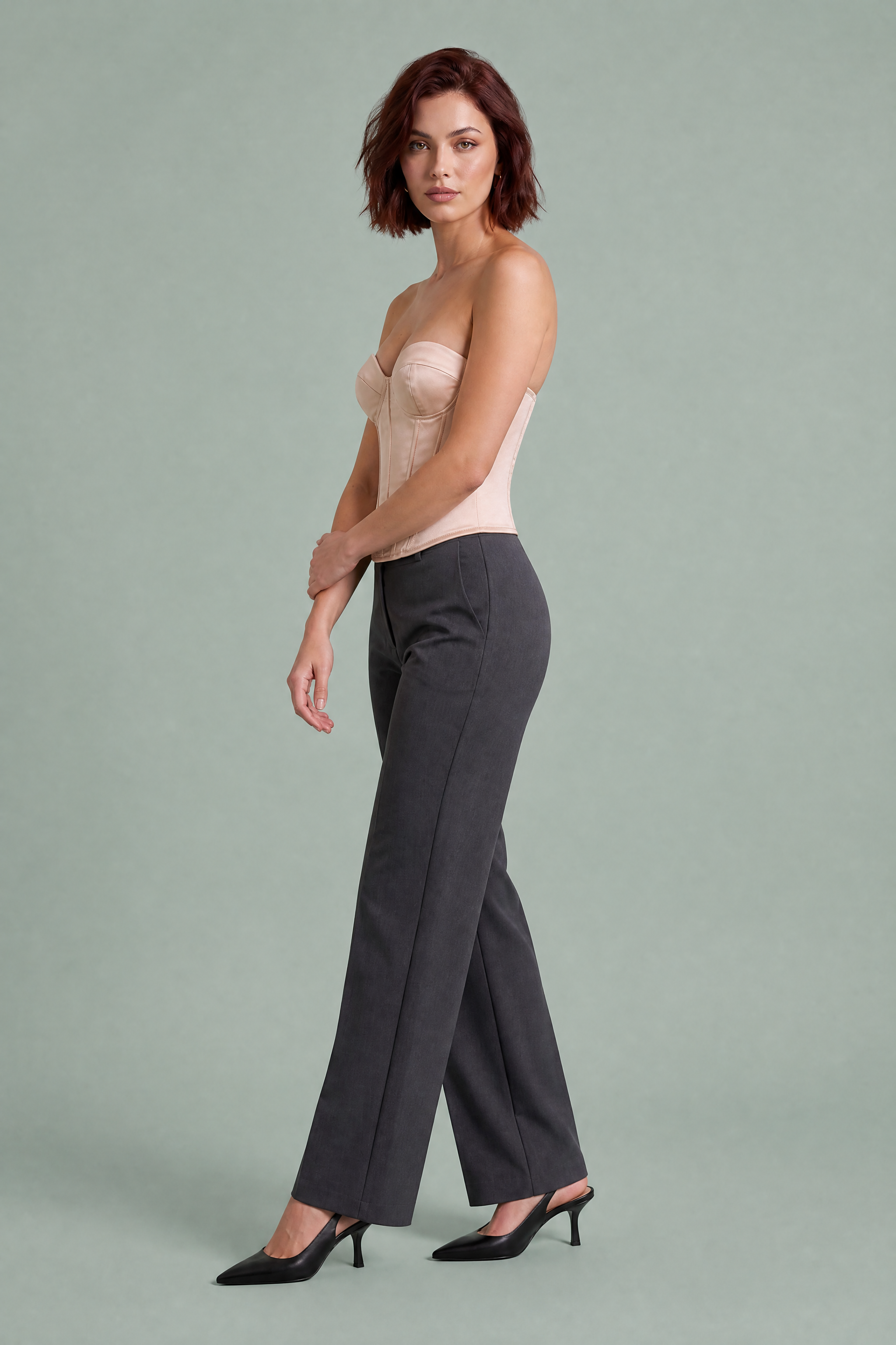 Bustier corset décolleté cœur laçage dos | Vue de profil | Lounelle Paris