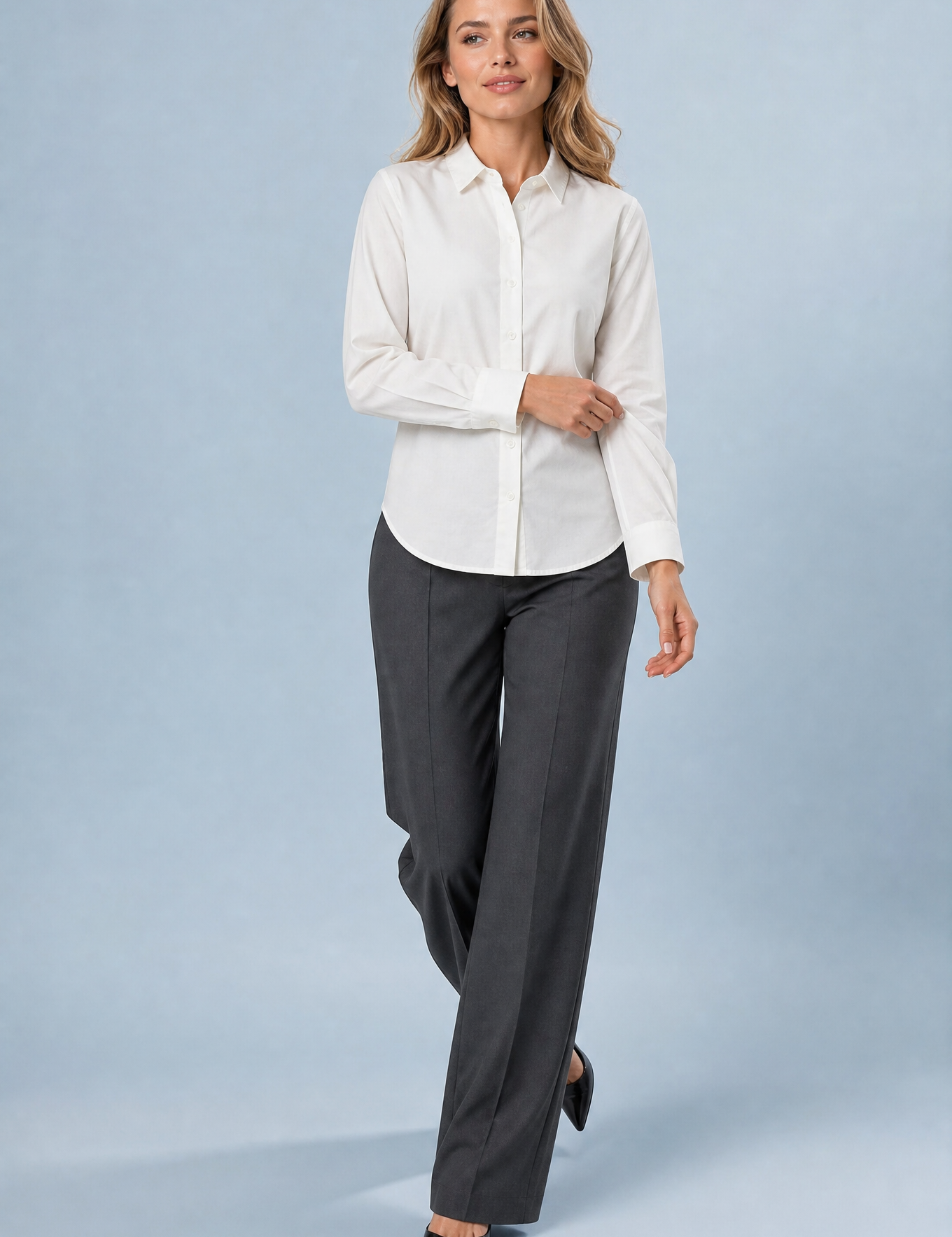 Chemise fluide manches longues | Vue de face | Lounelle Paris
