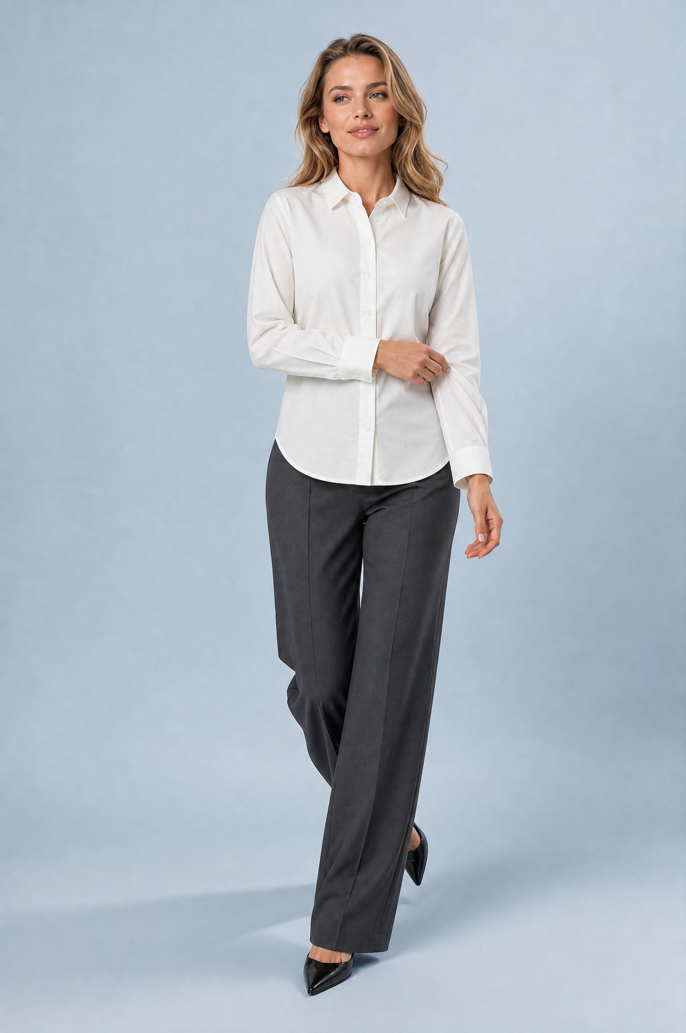 Chemise fluide manches longues | Vue de face | Lounelle Paris