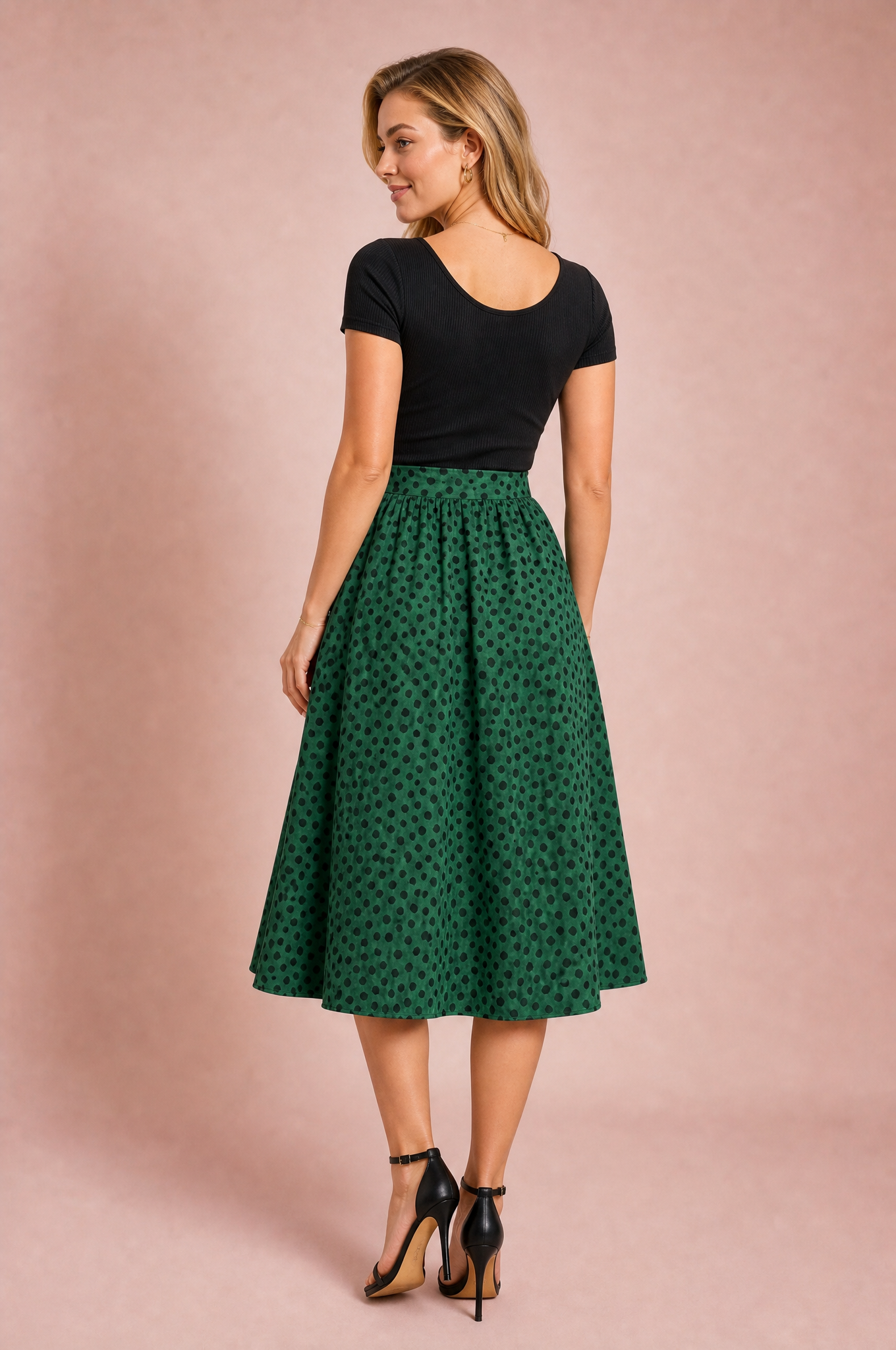 Robe bi-matière à pois | Vue de dos | Lounelle Paris