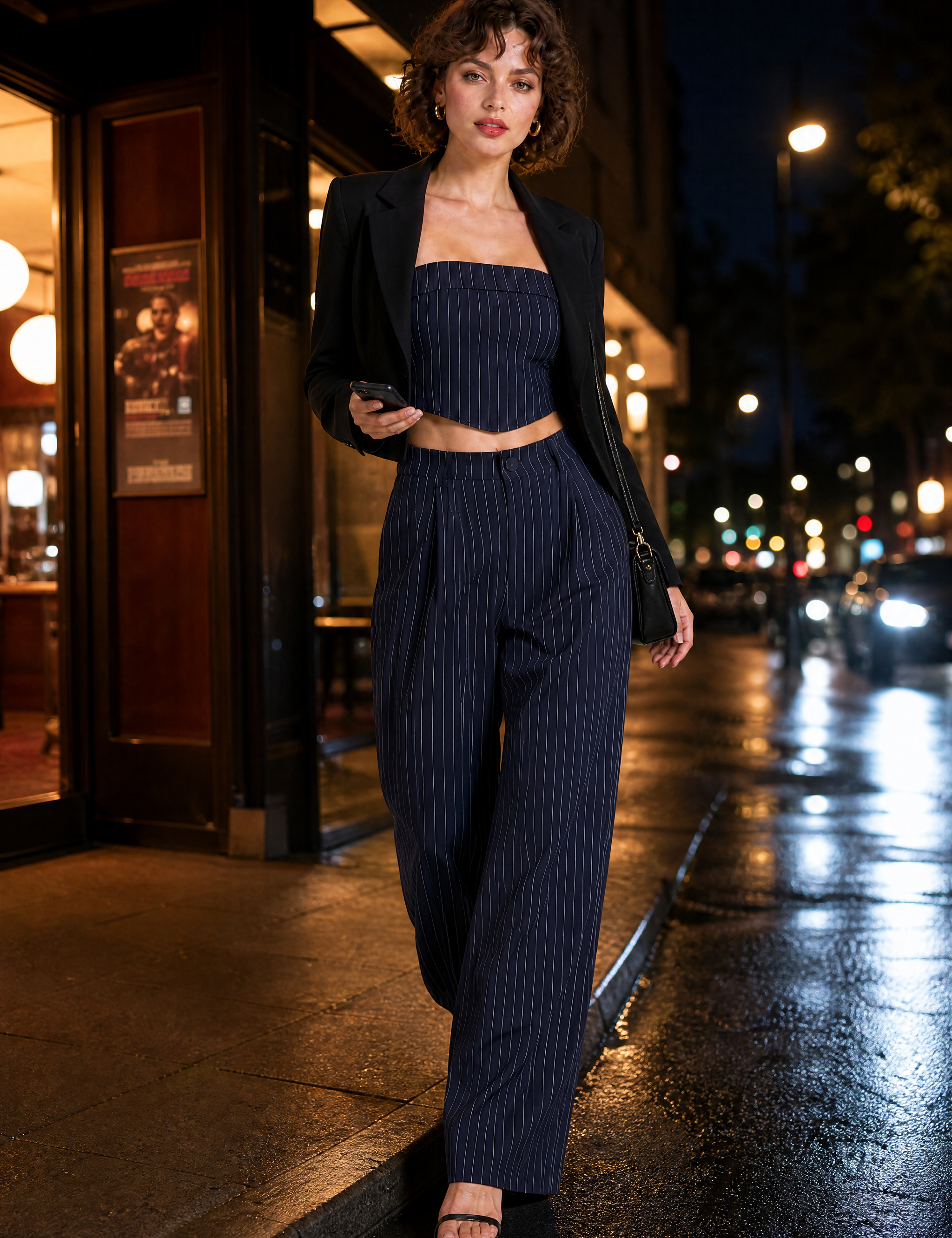 Ensemble rayé bandeau et pantalon large | Variante Bleu - Lifestyle | Lounelle Paris