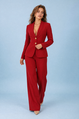 Blazer and Wide-Leg Pants Set