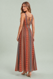 Robe longue fluide dos nu | Vue de dos | Lounelle Paris