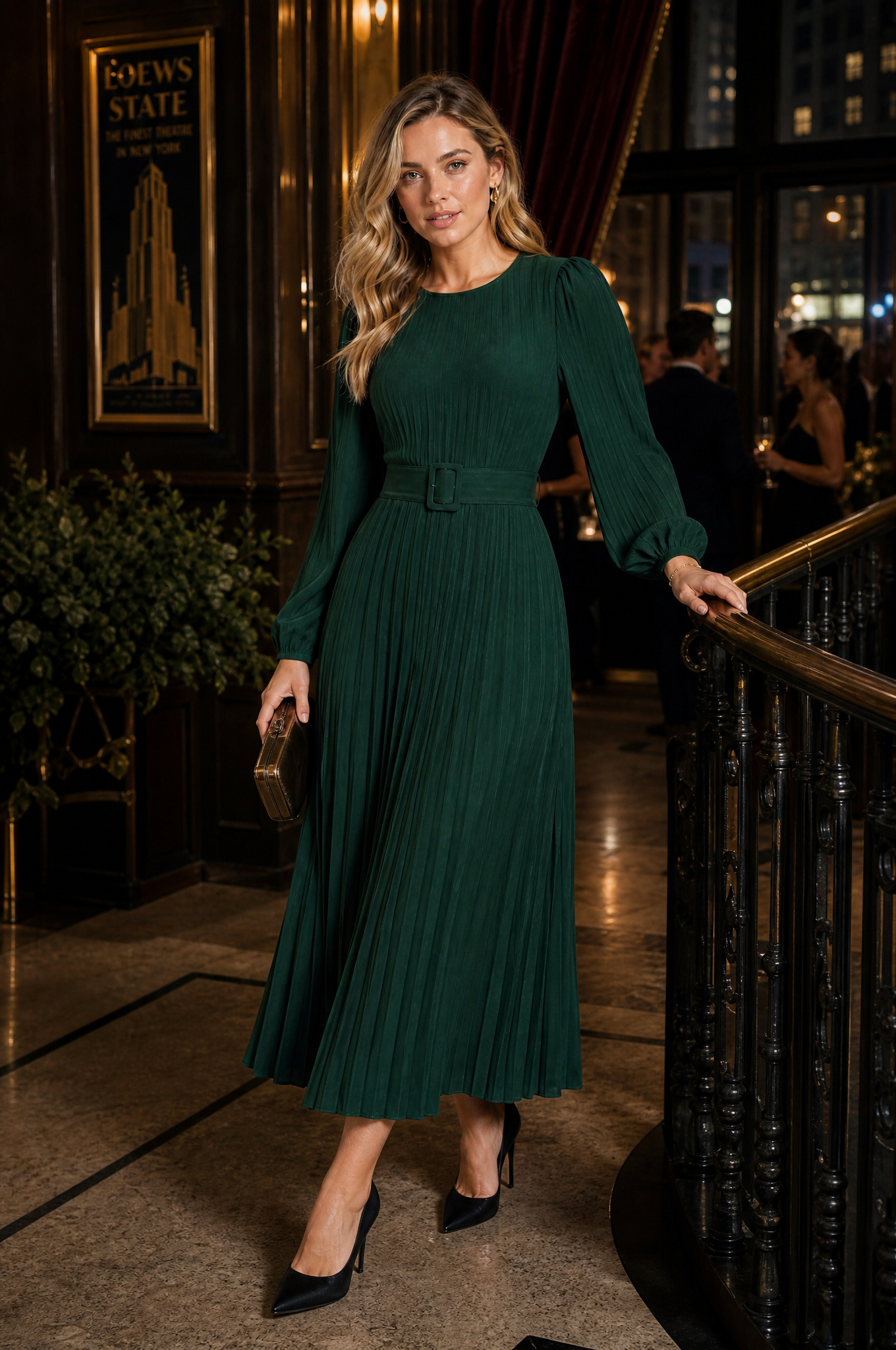 Robe longue plissée à manches bouffantes | Deuxième photo lifestyle | Lounelle Paris