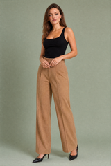 White Tailored High-Waisted Wide-Leg Pants