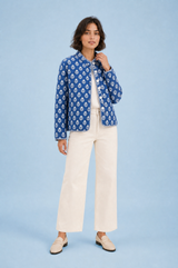 Printed Quilted High-Neck Jacket