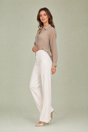 Chemise ample à lignes scintillantes | Vue de profil | Lounelle Paris