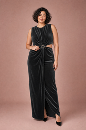Robe velours sans manches | Porté sur une autre silhouette | Lounelle Paris