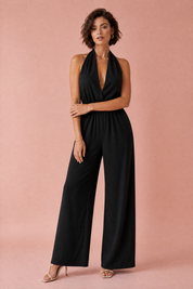 Combinaison col halter dos nu | Variante Noir | Lounelle Paris