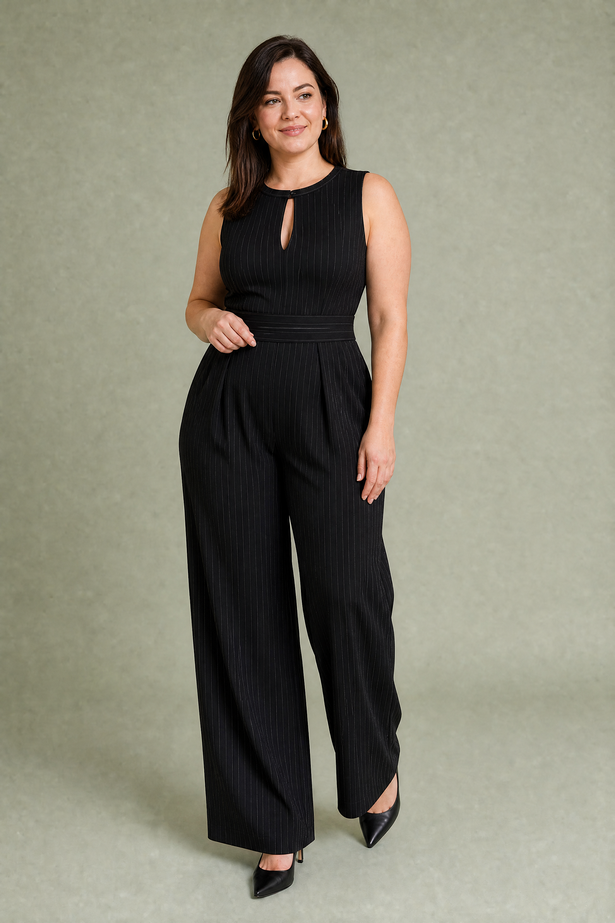 Combinaison rayée taille marquée | Porté sur une autre silhouette | Lounelle Paris