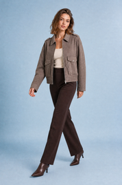 Veste ample effet suédine | Vue en mouvement | Lounelle Paris