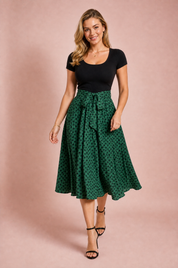 Robe bi-matière à pois | Vue en mouvement | Lounelle Paris