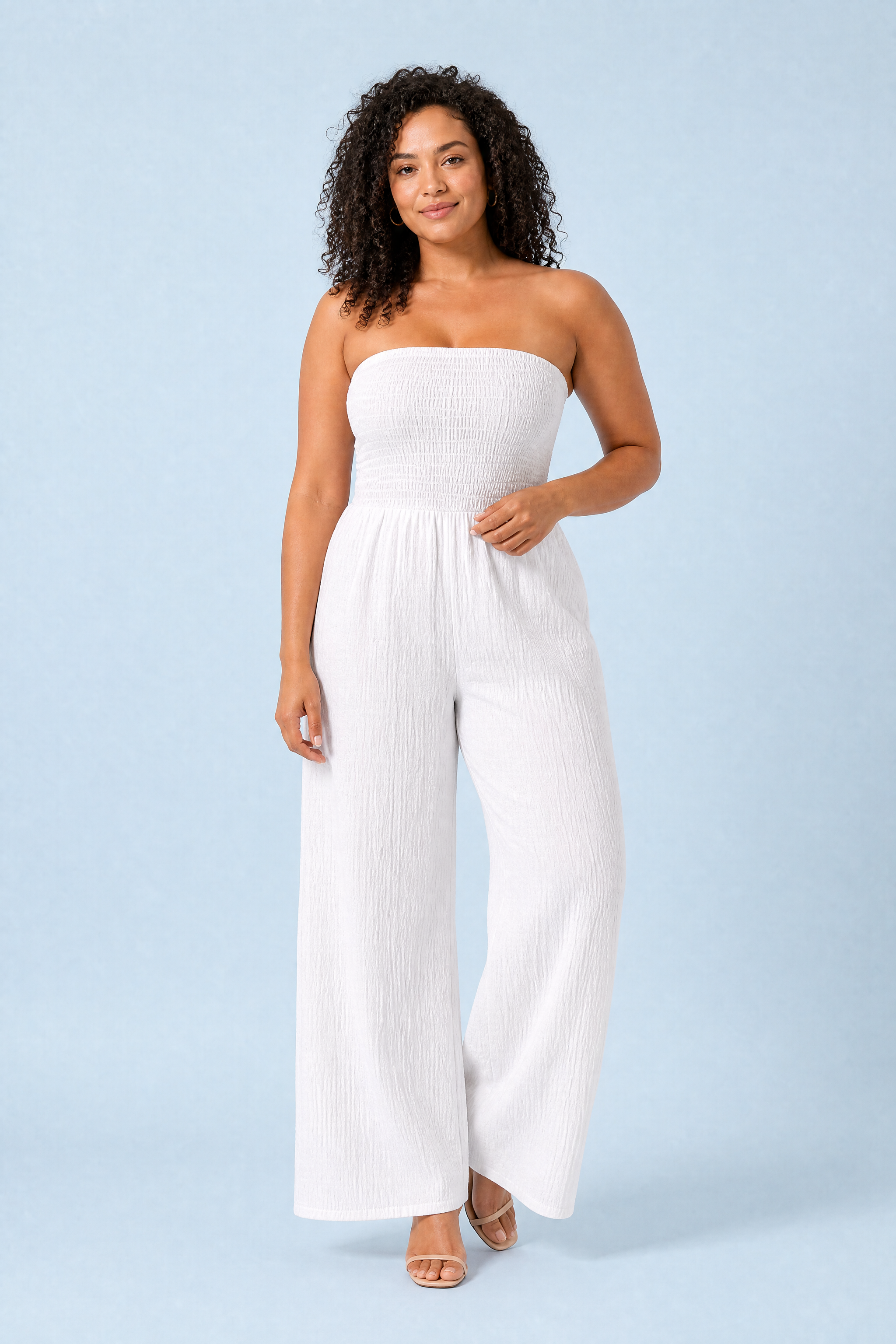 Combinaison bandeau jambes larges | Porté sur une autre silhouette | Lounelle Paris