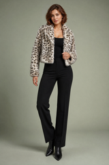 Leopard-Print Faux-Fur Jacket