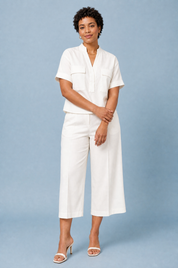 Ensemble deux pièces ample col V | Porté sur une autre silhouette | Lounelle Paris