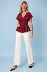 V-neck fitted blouse