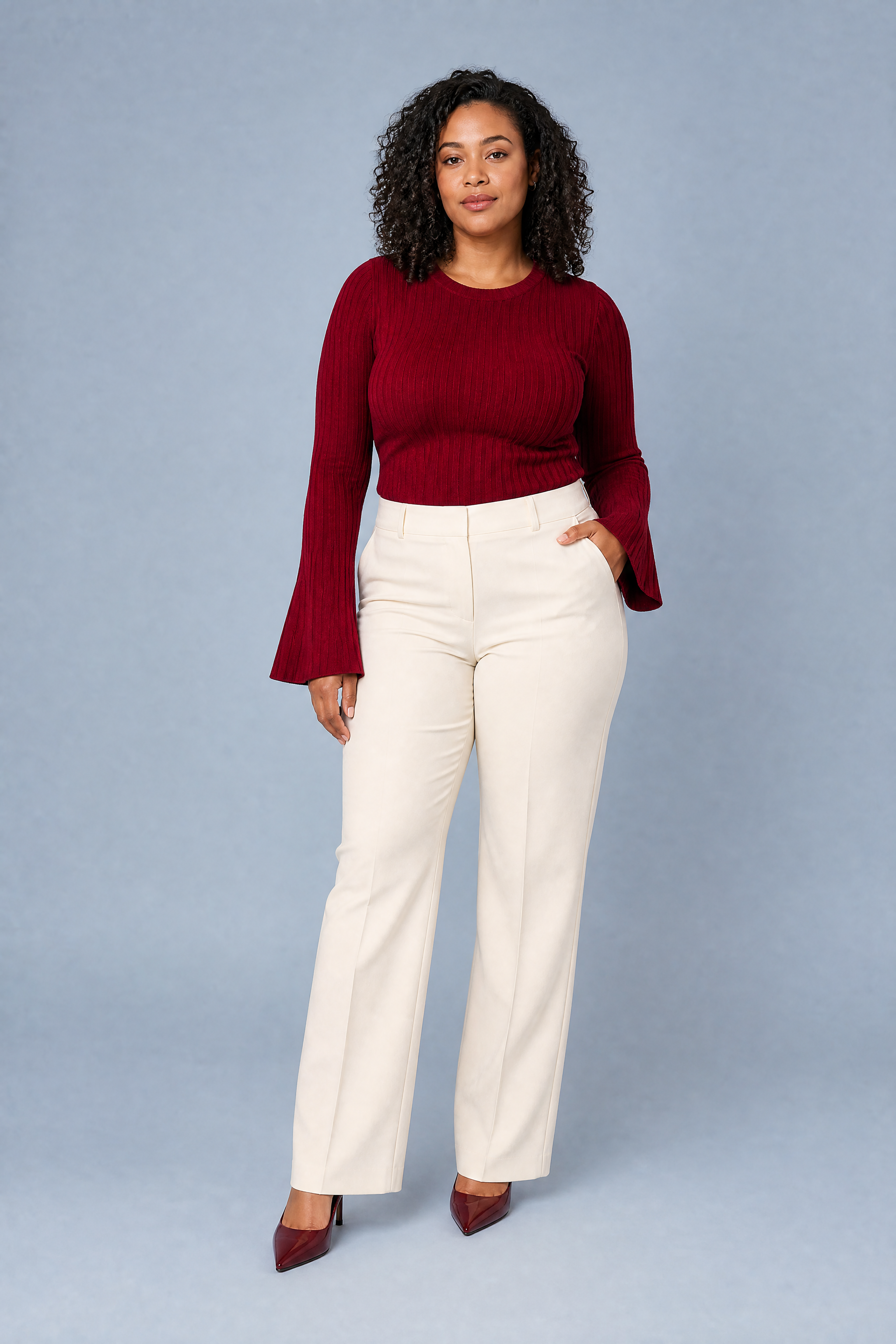 Top court manches évasées | Porté sur une autre silhouette | Lounelle Paris