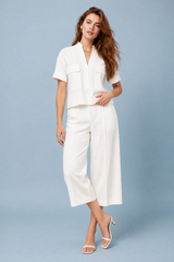 Relaxed V-Neck Two-Piece Set