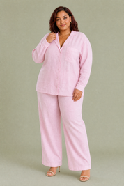 Ensemble trois pièces ample en lin | Porté sur une silhouette plus ronde | Lounelle Paris
