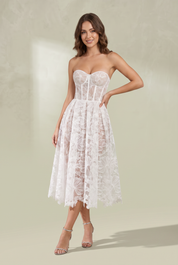 Robe bustier en dentelle | Vue de face | Lounelle Paris
