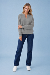 Textured V-Neck Sweatshirt