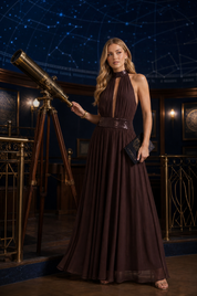 Robe longue col licou dos nu | Deuxième photo lifestyle | Lounelle Paris