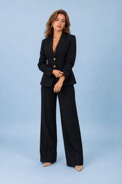 Ensemble blazer pantalon large | Variante Noir | Lounelle Paris