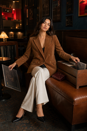 Blazer mi-long velours côtelé | Deuxième photo lifestyle | Lounelle Paris