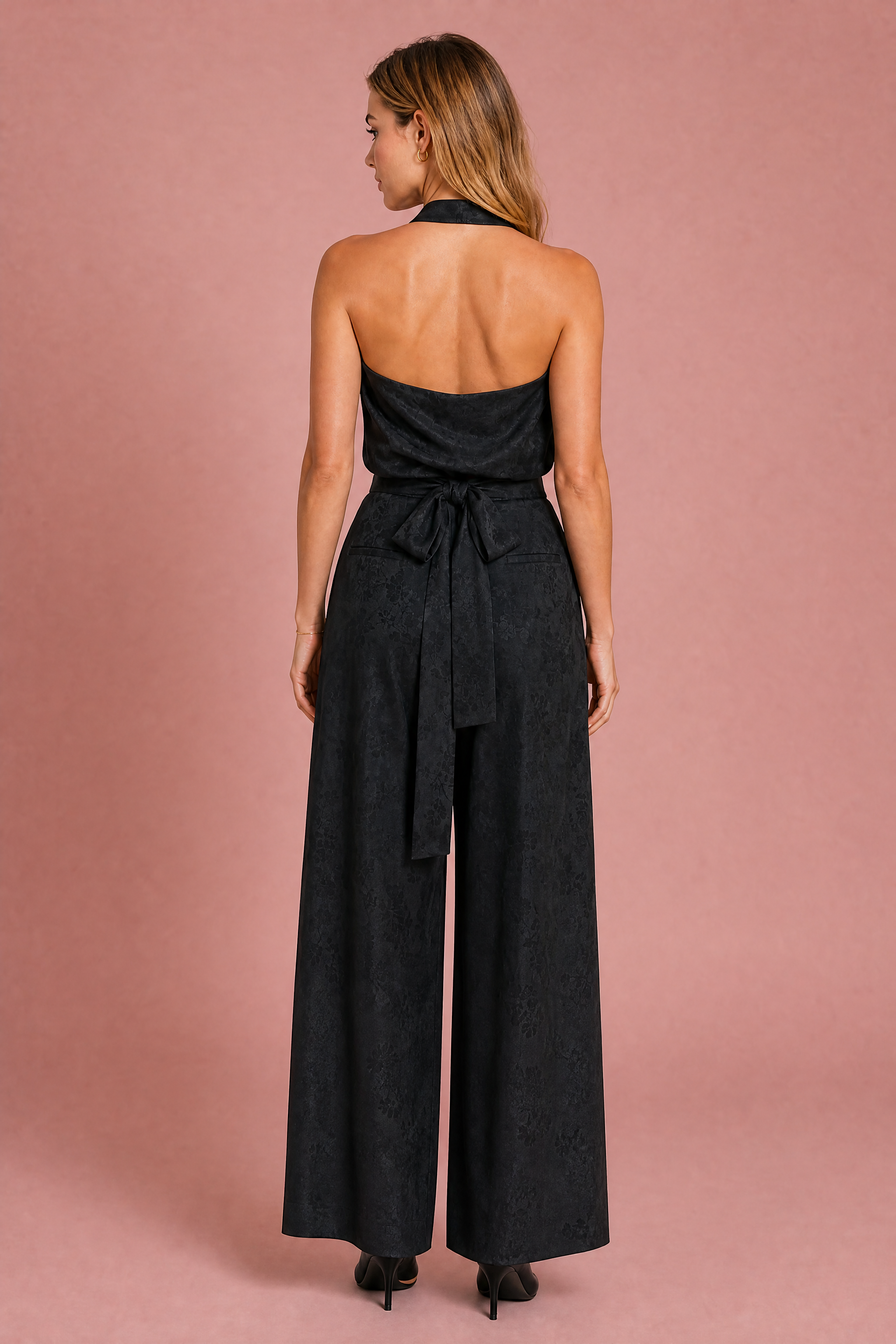 Ensemble noir col licou dos nu | Vue de dos | Lounelle Paris