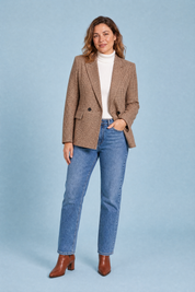 Blazer ajusté motif pied-de-poule | Porté sur une autre silhouette | Lounelle Paris