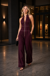 Combinaison noire sans manches col montant | Variante Bordeaux - Lifestyle | Lounelle Paris