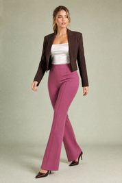 Pantalon taille haute micro-évasé | Vue en mouvement | Lounelle Paris