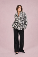 Leopard-Print Faux-Fur Jacket
